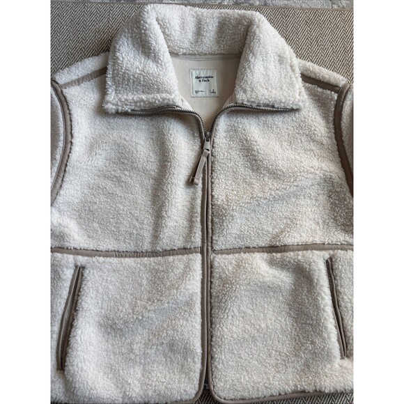 Women’s Abercrombie & Fitch Zip Up Sherpa Jacket Coat Small - Picture 2 of 6